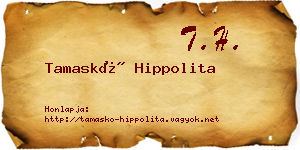Tamaskó Hippolita névjegykártya